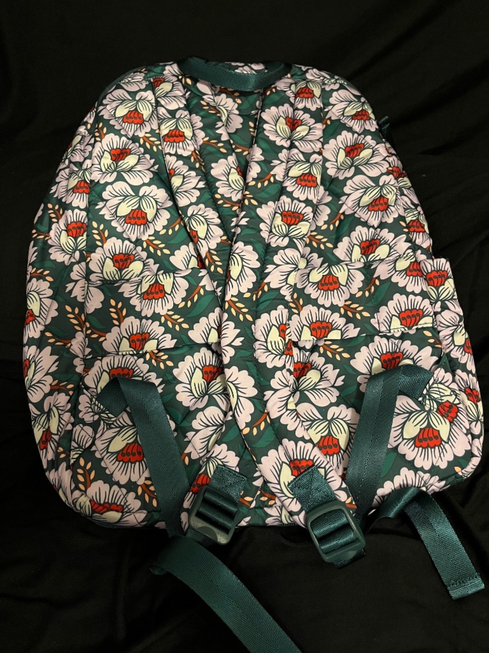 Vera Bradley Ultralight Lotus Sea Moss Lay Flat Backpack & Organizer Travel Set - Picture 5 of 15